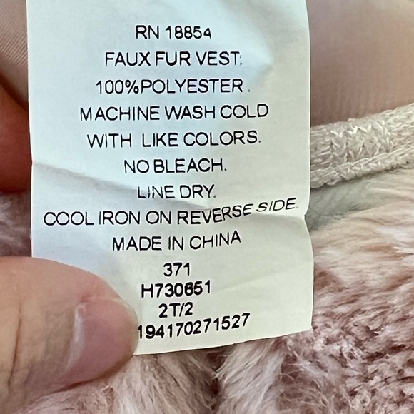 Rare Editions Toddler Dress 2T Faux Fur Vest Pastel Stripped Bell Sleeve Flowy - Picture 7 of 17